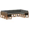 vidaXL Ensemble de canap&eacute;s d'ext&eacute;rieur 9 pc Naturel et Anthracite