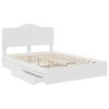 vidaXL Lit de Rangement Blanc 140 x 190 cm Bois d'ing&eacute;nierie