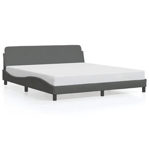 vidaXL Cadre de lit Dover gris fonc&eacute; 160x200 cm tissu