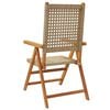 vidaXL Chaises inclinables de jardin lot de 4 beige rotin bois massif