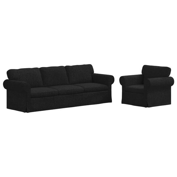 vidaXL Canap&eacute; 2 pcs Noir