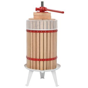 vidaXL Presse-fruits et &agrave; vin avec sac en tissu 24 L Bois de ch&ecirc;ne