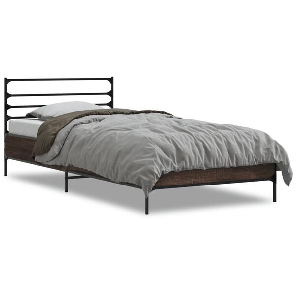 vidaXL Cadre de lit sans matelas ch&ecirc;ne marron 90x200 cm
