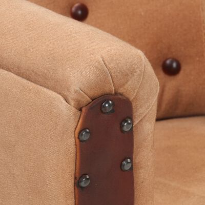 vidaXL Chaise cabriolet marron cuir véritable bois de manguier massif