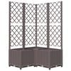 vidaXL Jardini&egrave;re avec treillis Marron 80x80x136 cm PP