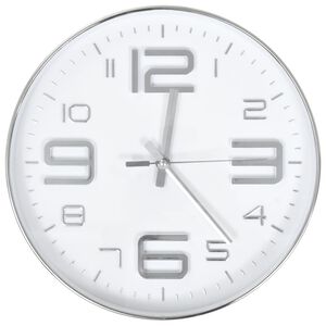 vidaXL Horloge murale 30 cm Argenté