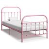 vidaXL Cadre de lit sans matelas rose m&eacute;tal 90x200 cm