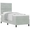 vidaXL Lit &agrave; ressorts avec matelas Gris clair 80 x 200 cm tissu