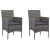 vidaXL Chaises &agrave; manger de jardin lot de 2 R&eacute;sine tress&eacute;e Gris