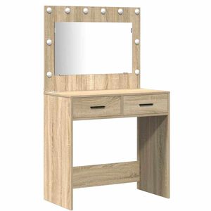 vidaXL Table de Toilette avec tiroir 2 pcs Marron Bois d'ing&eacute;nierie