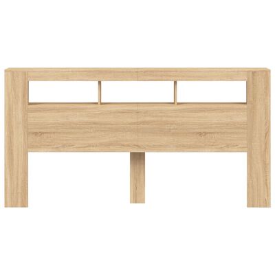 vidaXL Tête de lit à LED chêne sonoma 200x18,5x103,5cm bois ingénierie