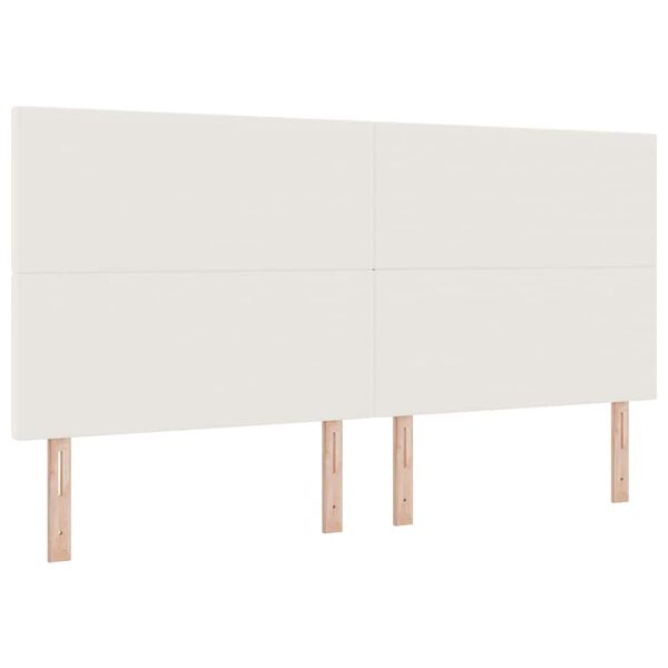 vidaXL T&ecirc;te de lit avec t&ecirc;te de lit Cr&egrave;me 200 cm Cuir synth&eacute;tique