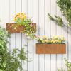 vidaXL Jardini&egrave;res murales 2 pcs Rouill&eacute; Acier corten 53x10x17 cm