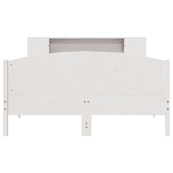 vidaXL Lit bibliothèque sans matelas blanc 120x200 cm bois pin massif