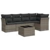 vidaXL Salon de jardin 6 pcs avec coussins gris r&eacute;sine tress&eacute;e