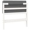 vidaXL T&ecirc;te de lit capitonn&eacute;e Blanc et gris clair 80 cm Pin massif