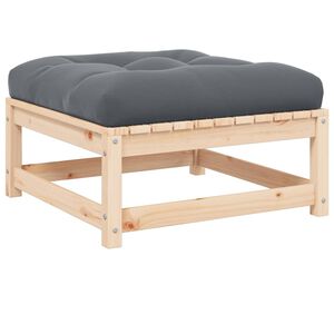 vidaXL Repose-pied de jardin avec coussin Pin massif