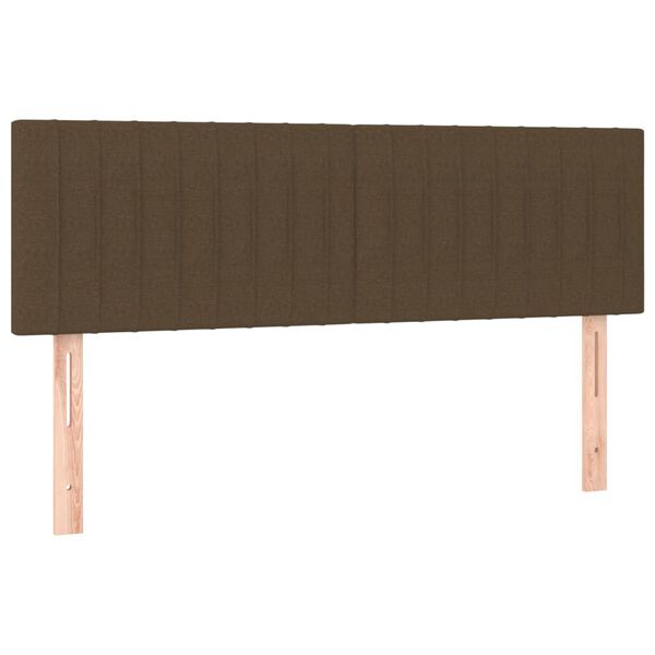 vidaXL T&ecirc;te de lit &agrave; LED Marron Fonc&eacute; 144x5x78/88 cm Tissu