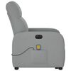 vidaXL Fauteuil inclinable de massage &eacute;lectrique Gris clair Tissu