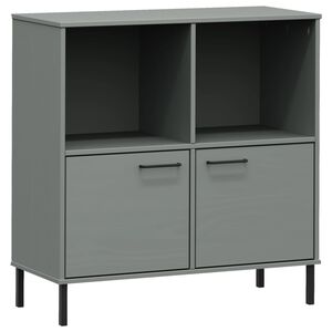 vidaXL Biblioth&egrave;que avec pieds en m&eacute;tal Gris 90x35x90,5 cm Bois OSLO