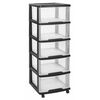 Curver Armoire &agrave; tiroirs Essentials 100 L Transparent et noir