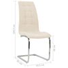 vidaXL Chaises &agrave; manger cantilever lot de 6 cr&egrave;me tissu
