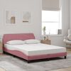 vidaXL Lit avec matelas Dover rose 140x190 cm velours