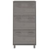 vidaXL Armoire à chaussures HAMAR Gris clair 59,5x35x117 cm Pin massif