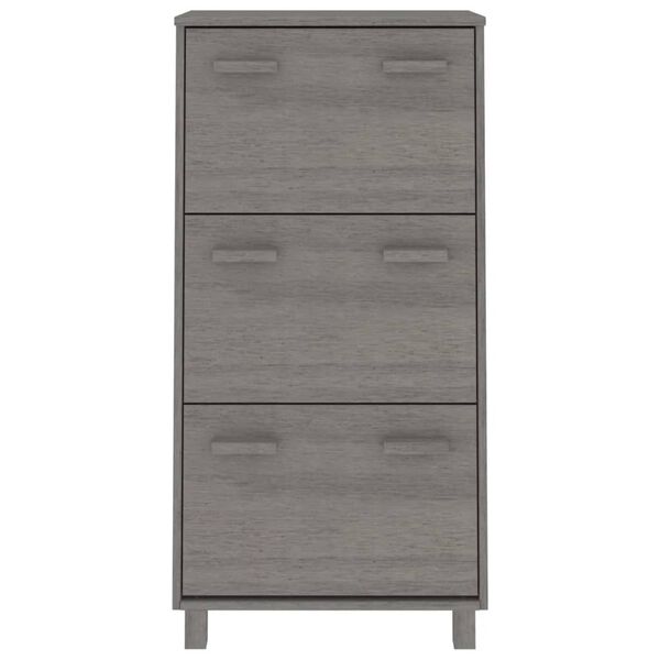 vidaXL Armoire à chaussures HAMAR Gris clair 59,5x35x117 cm Pin massif
