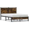 vidaXL Cadre de lit en m&eacute;tal sans matelas ch&ecirc;ne fum&eacute; 120x200 cm