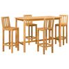 vidaXL Ensemble de bar ext&eacute;rieur 5 pcs Naturel Bois de teck massif