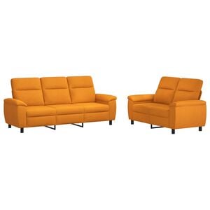 vidaXL Ensemble de Canap&eacute;s 2 pcs Jaune fonc&eacute; Tissu