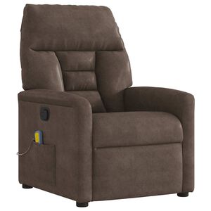 vidaXL Fauteuil inclinable de massage marron tissu microfibre