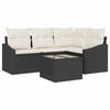 vidaXL Ensemble de canap&eacute; de jardin 5 pc Marron et Cr&egrave;me polyrotin