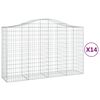 vidaXL Paniers à gabions arqués 14 pcs 200x50x120/140 cm Fer galvanisé