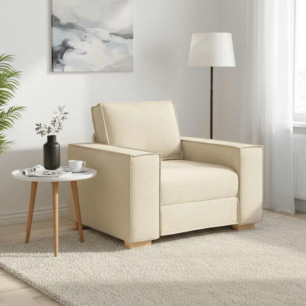 vidaXL Canap&eacute;-chaise Cr&egrave;me 60 cm Tissu