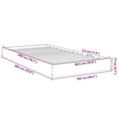 vidaXL Cadre de lit sans matelas chêne sonoma 100x200 cm