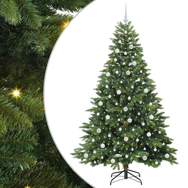 vidaXL Sapin de No&euml;l artificiel avec 300 LED Vert 210 cm PE et PVC