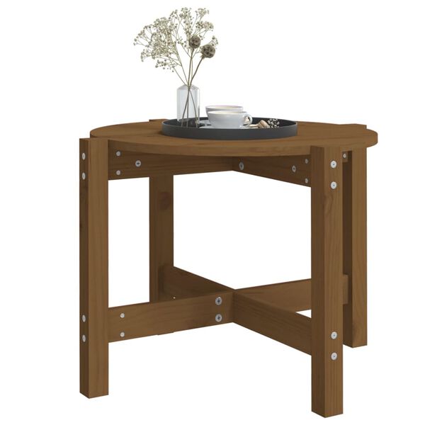 vidaXL Table basse Marron miel &Oslash; 62,5x45 cm Bois massif de pin