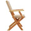 vidaXL Chaises de jardin pliantes lot de 4 beige rotin et bois massif