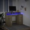 vidaXL Bureau avec lumières LED chêne sonoma bois d'ingénierie