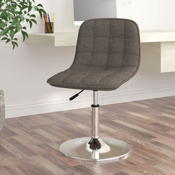 vidaXL Chaise pivotante de salle &agrave; manger Taupe Tissu