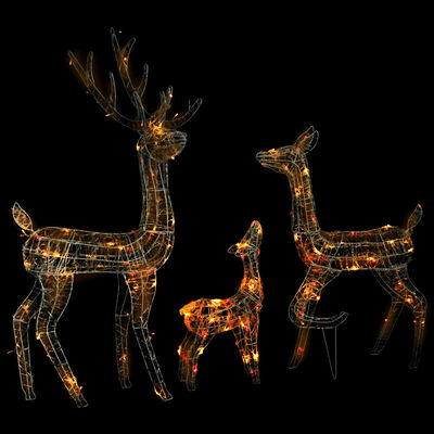 vidaXL Famille de rennes de décoration Acrylique 300 LED coloré