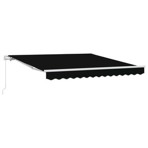 vidaXL Auvent r&eacute;tractable Noir 350 x 250 cm Polyester et Aluminium