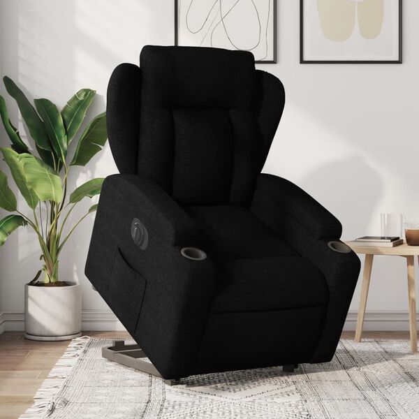 vidaXL Fauteuil inclinable électrique noir tissu