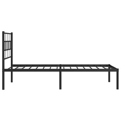 vidaXL Cadre de lit métal sans matelas avec tête de lit noir 80x200 cm