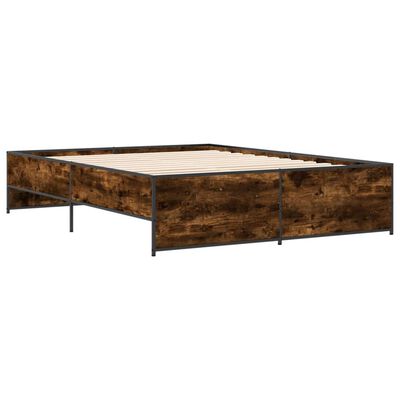 vidaXL Cadre de lit sans matelas chêne fumé 150x200 cm