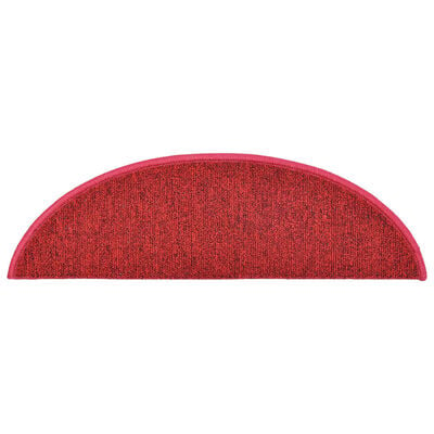 vidaXL Tapis d'escalier 15 pcs Rouge bordeaux 56 x 17 x 3 cm