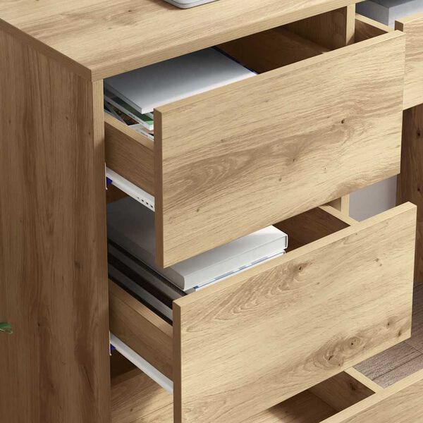 vidaXL Bureau Ch&ecirc;ne artisanal 90 x 37,5 x 75 cm Bois d'ing&eacute;nierie