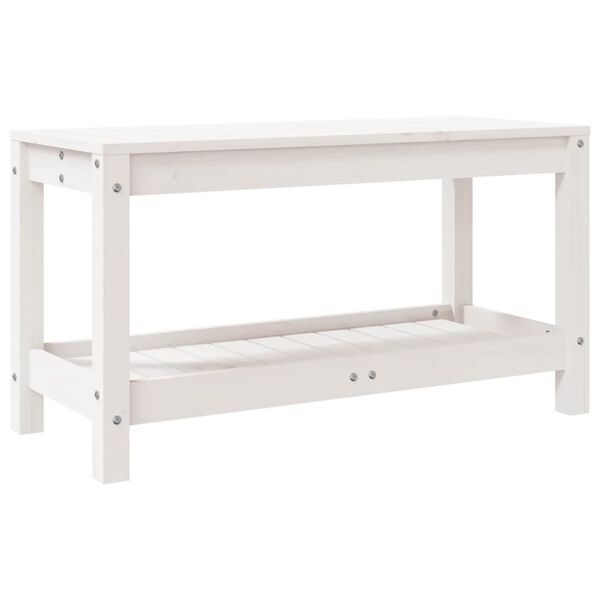 vidaXL Banc de jardin blanc 82,5x35x45 cm bois massif de pin